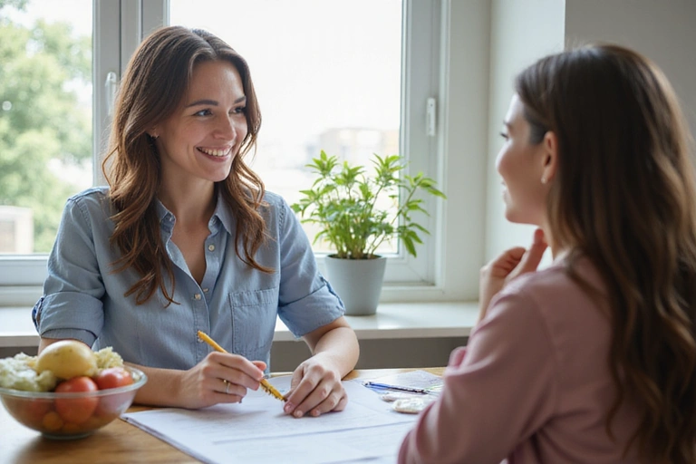 A nutritionist consulting with a client, showing personalized care